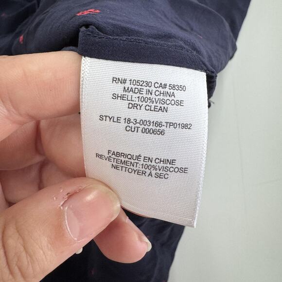 Joie Shirt Womens XS Blue Ladybug Embroidered Button Down Long Sleeve Blouse - Picture 4 of 6